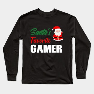 Santa's Favorite GAMER Family Christmas shirt Long Sleeve T-Shirt